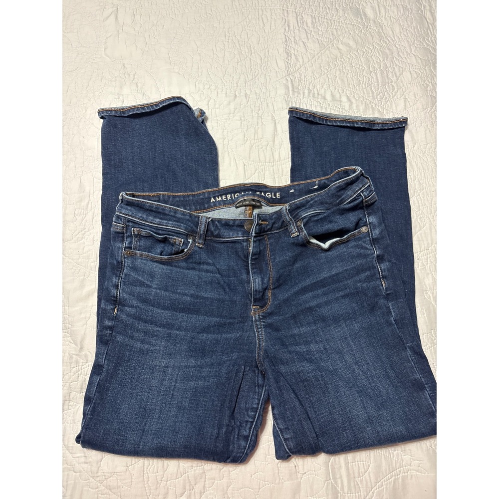 American Eagle Outfitters Women Stretch Bootcut Jeans Dark Wash Size 12 Short